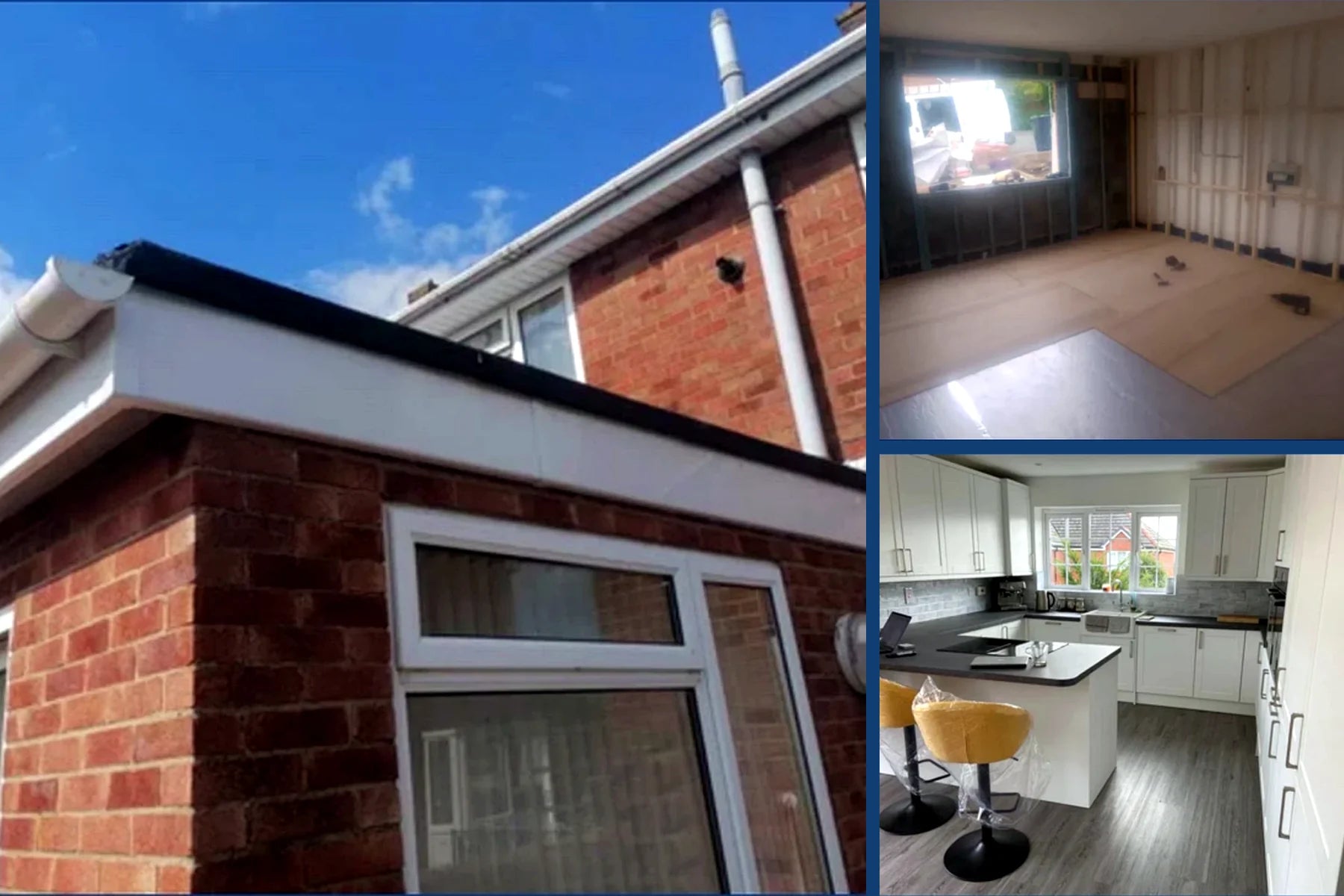 Extension roofline, interior refit and finished kitchen
